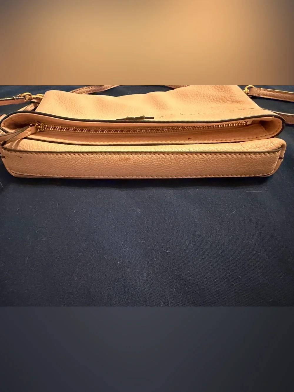 Tory Burch Blush Leather McGraw foldover Gold Hardware